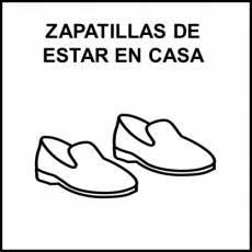 ZAPATILLAS DE ESTAR EN CASA - Pictograma (blanco y negro)