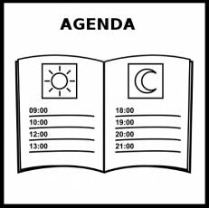 AGENDA - Pictograma (blanco y negro)