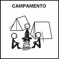 CAMPAMENTO - Pictograma (blanco y negro)
