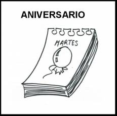 ANIVERSARIO - Pictograma (blanco y negro)