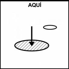 AQUÍ - Pictograma (blanco y negro)