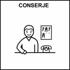 CONSERJE (HOMBRE) - Pictograma (blanco y negro)