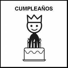 CUMPLEAÑOS - Pictograma (blanco y negro)