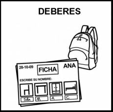 DEBERES - Pictograma (blanco y negro)