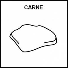 CARNE - Pictograma (blanco y negro)
