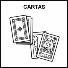 CARTAS (JUEGO) - Pictograma (blanco y negro)