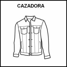 CAZADORA - Pictograma (blanco y negro)
