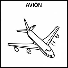 AVIÓN - Pictograma (blanco y negro)