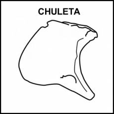 CHULETA - Pictograma (blanco y negro)