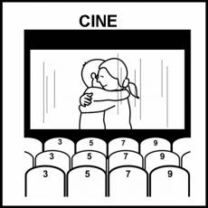 CINE - Pictograma (blanco y negro)