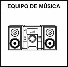 EQUIPO DE MÚSICA - Pictograma (blanco y negro)