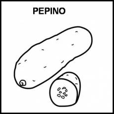 PEPINO - Pictograma (blanco y negro)