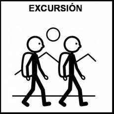 EXCURSIÓN (ANDANDO) - Pictograma (blanco y negro)