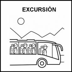 EXCURSIÓN (EN AUTOBÚS) - Pictograma (blanco y negro)