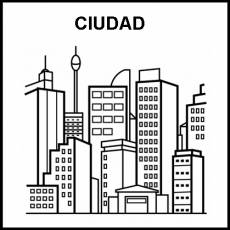 CIUDAD - Pictograma (blanco y negro)