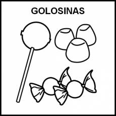 GOLOSINAS - Pictograma (blanco y negro)