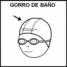 GORRO DE BAÑO - Pictograma (blanco y negro)