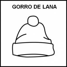 GORRO DE LANA - Pictograma (blanco y negro)