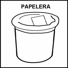 PAPELERA (INTERIOR) - Pictograma (blanco y negro)