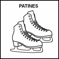 PATINES (HIELO) - Pictograma (blanco y negro)