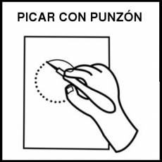 PICAR CON PUNZÓN - Pictograma (blanco y negro)