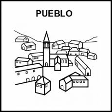 PUEBLO - Pictograma (blanco y negro)