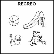 RECREO (JUGUETES) - Pictograma (blanco y negro)
