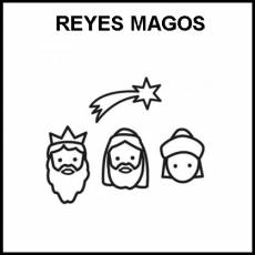 REYES MAGOS - Pictograma (blanco y negro)