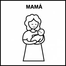 MAMÁ - Pictograma (blanco y negro)
