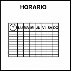 HORARIO - Pictograma (blanco y negro)