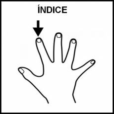 ÍNDICE (DEDO) - Pictograma (blanco y negro)