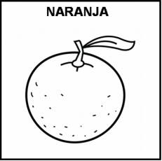 NARANJA (FRUTA) - Pictograma (blanco y negro)