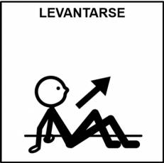 LEVANTARSE (DEL SUELO) - Pictograma (blanco y negro)