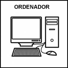 ORDENADOR - Pictograma (blanco y negro)