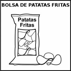 BOLSA DE PATATAS FRITAS - Pictograma (blanco y negro)