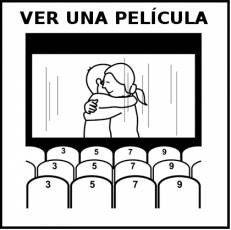 VER UNA PELÍCULA - Pictograma (blanco y negro)
