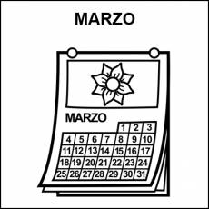 MARZO - Pictograma (blanco y negro)