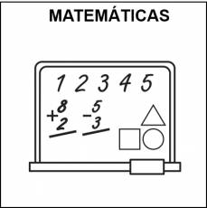 MATEMÁTICAS - Pictograma (blanco y negro)