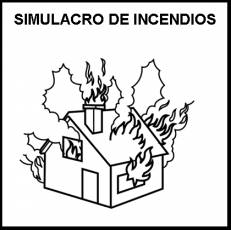 SIMULACRO DE INCENDIOS - Pictograma (blanco y negro)