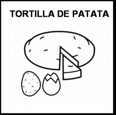 TORTILLA DE PATATA - Pictograma (blanco y negro)