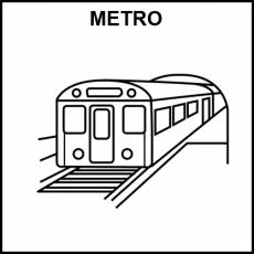 METRO (MEDIO DE TRANSPORTE) - Pictograma (blanco y negro)