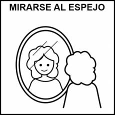 MIRARSE AL ESPEJO - Pictograma (blanco y negro)