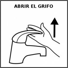 ABRIR EL GRIFO - Pictograma (blanco y negro)