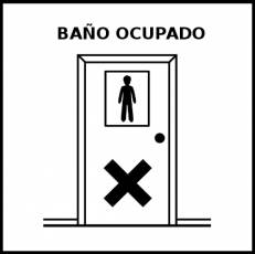 BAÑO OCUPADO - Pictograma (blanco y negro)