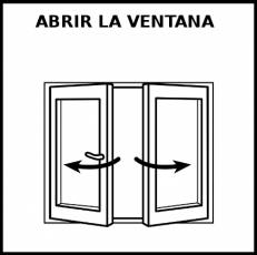 ABRIR LA VENTANA - Pictograma (blanco y negro)