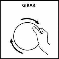 GIRAR (OBJETO) - Pictograma (blanco y negro)