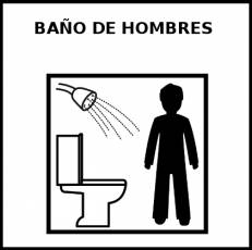 BAÑO DE HOMBRES - Pictograma (blanco y negro)