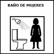 BAÑO DE MUJERES - Pictograma (blanco y negro)