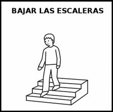 BAJAR LAS ESCALERAS - Pictograma (blanco y negro)