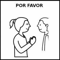 POR FAVOR - Pictograma (blanco y negro)